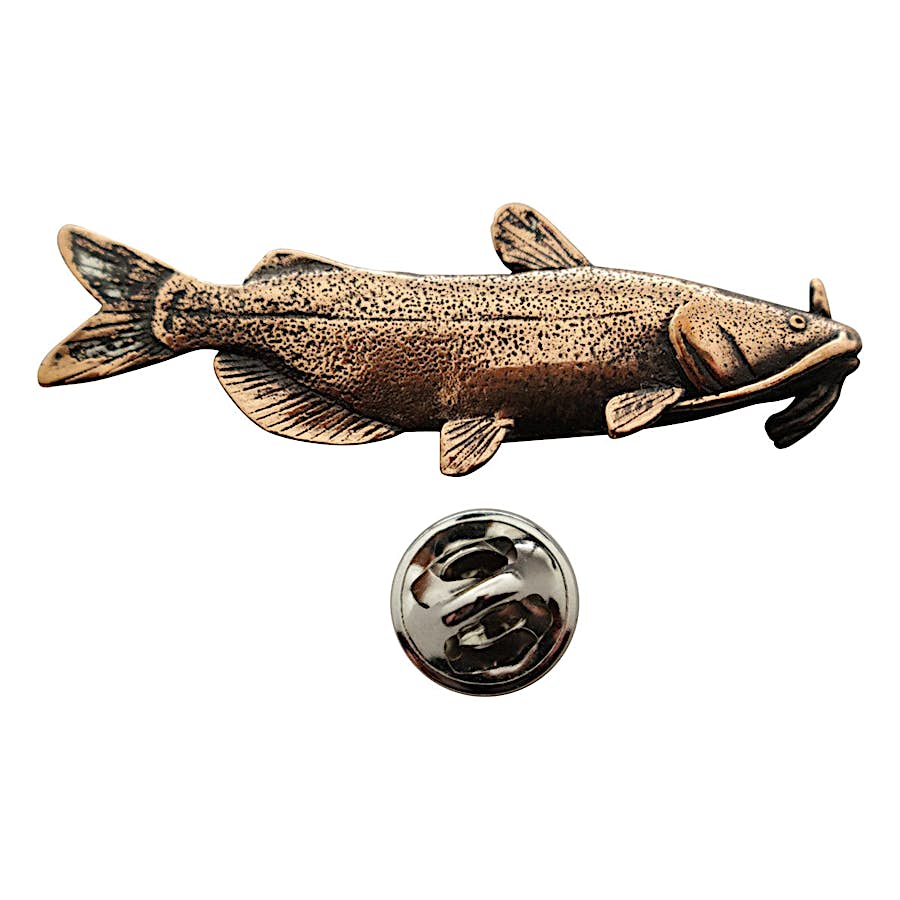 Channel Catfish Pin ~ Antiqued Copper ~ Lapel Pin ~ Sarah's Treats & Treasures
