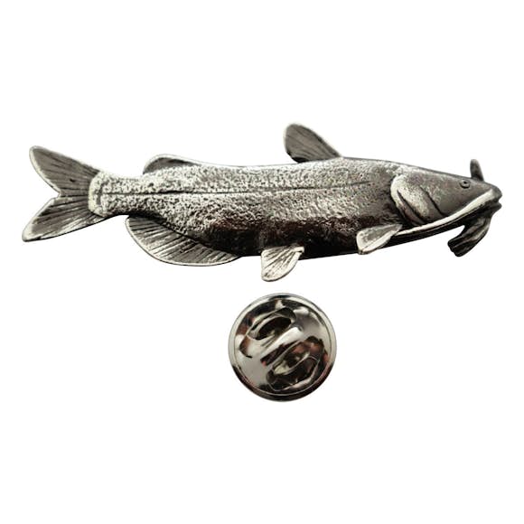 Channel Catfish Pin ~ Antiqued Pewter ~ Lapel Pin ~ Antiqued Pewter Lapel Pin ~ Sarah's Treats & Treasures