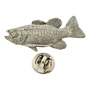 Smallmouth Bass Pin ~ Antiqued Pewter ~ Lapel Pin ~ Sarah's Treats & Treasures