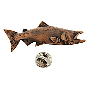 Chinook Salmon Pin ~ Antiqued Copper ~ Lapel Pin ~ Sarah's Treats & Treasures