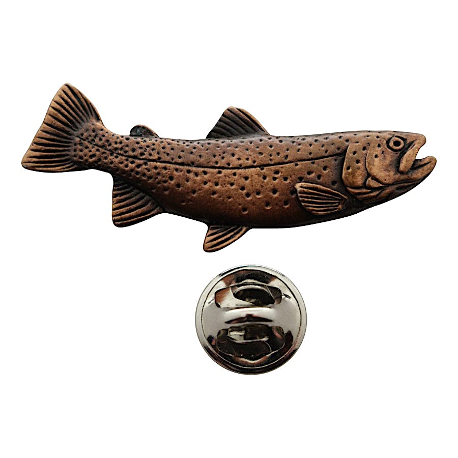 Cutthroat Trout Pin ~ Antiqued Copper ~ Lapel Pin ~ Sarah's Treats & Treasures