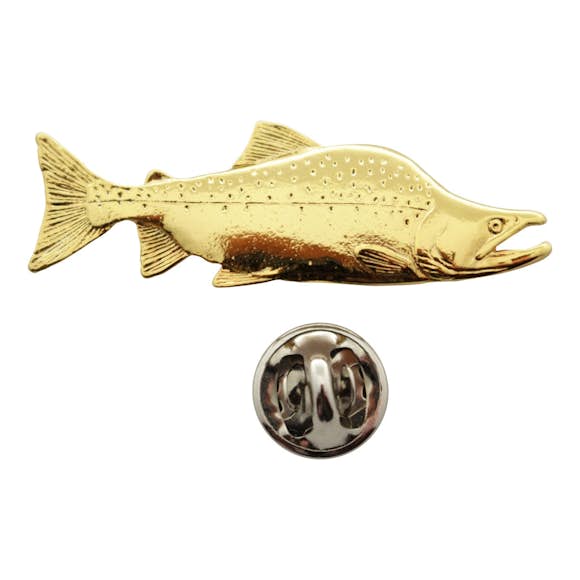 Pink Salmon Pin ~ 24K Gold ~ Lapel Pin ~ 24K Gold Lapel Pin ~ Sarah's Treats & Treasures