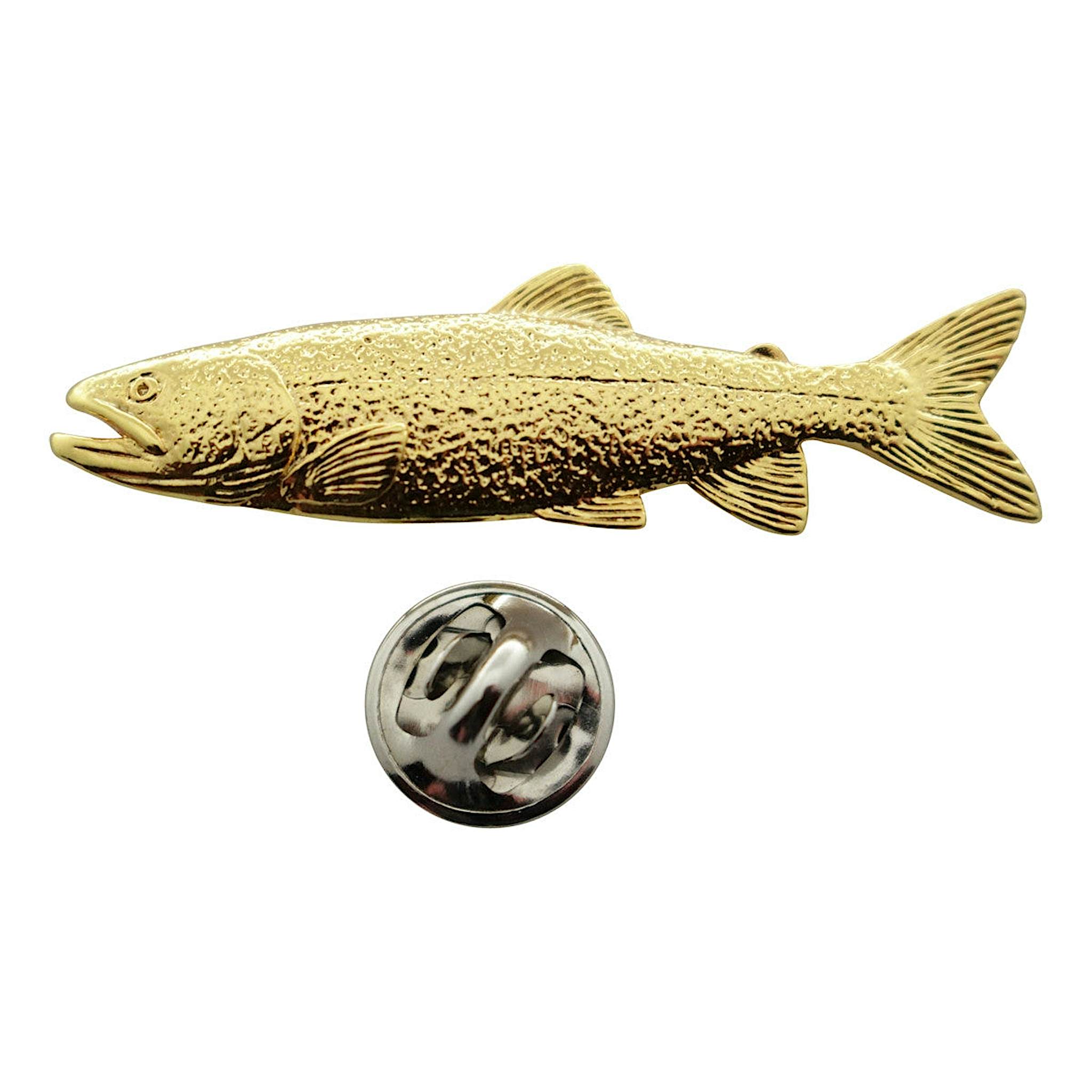 Lake Trout Pin ~ 24K Gold ~ Lapel Pin ~ 24K Gold Lapel Pin ~ Sarah's Treats & Treasures