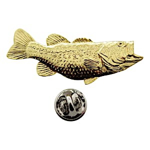 Largemouth Bass Pin ~ 24K Gold ~ Lapel Pin ~ 24K Gold Lapel Pin ~ Sarah's Treats & Treasures