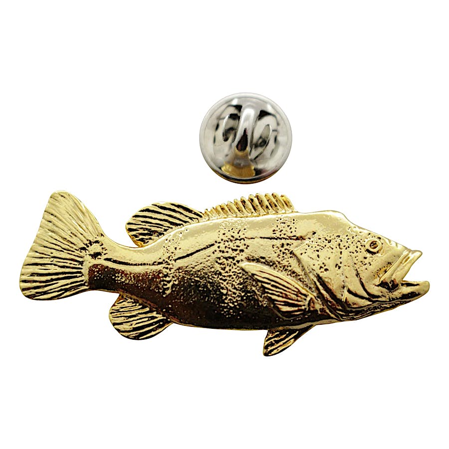 Peacock Bass Pin ~ 24K Gold ~ Lapel Pin ~ 24K Gold Lapel Pin ~ Sarah's Treats & Treasures
