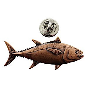 Bluefin Tuna Pin ~ Antiqued Copper ~ Lapel Pin ~ Sarah's Treats & Treasures