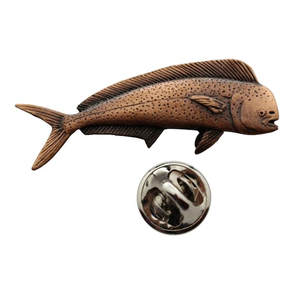 Dolphin Fish Pin ~ Antiqued Copper ~ Lapel Pin ~ Sarah's Treats & Treasures