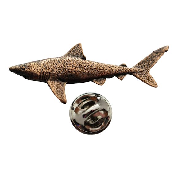 Dusky Shark Pin ~ Antiqued Copper ~ Lapel Pin ~ Sarah's Treats & Treasures