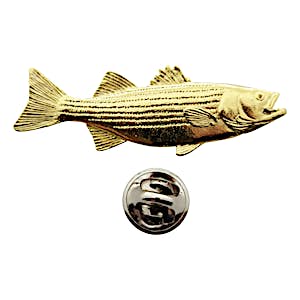 Striped Bass Pin ~ 24K Gold ~ Lapel Pin ~ 24K Gold Lapel Pin ~ Sarah's Treats & Treasures