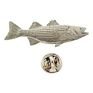Striped Bass Pin ~ Antiqued Pewter ~ Lapel Pin ~ Sarah's Treats & Treasures