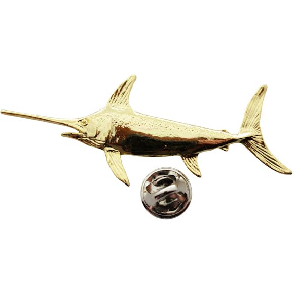Swordfish Pin ~ 24K Gold ~ Lapel Pin ~ 24K Gold Lapel Pin ~ Sarah's Treats & Treasures