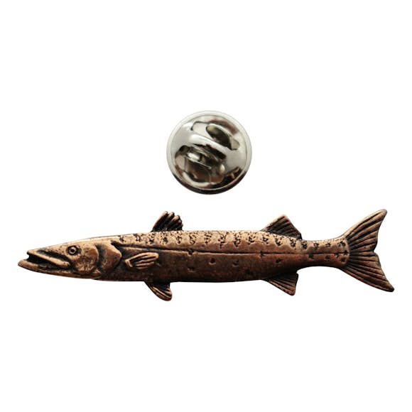 Barracuda Pin ~ Antiqued Copper ~ Lapel Pin ~ Sarah's Treats & Treasures