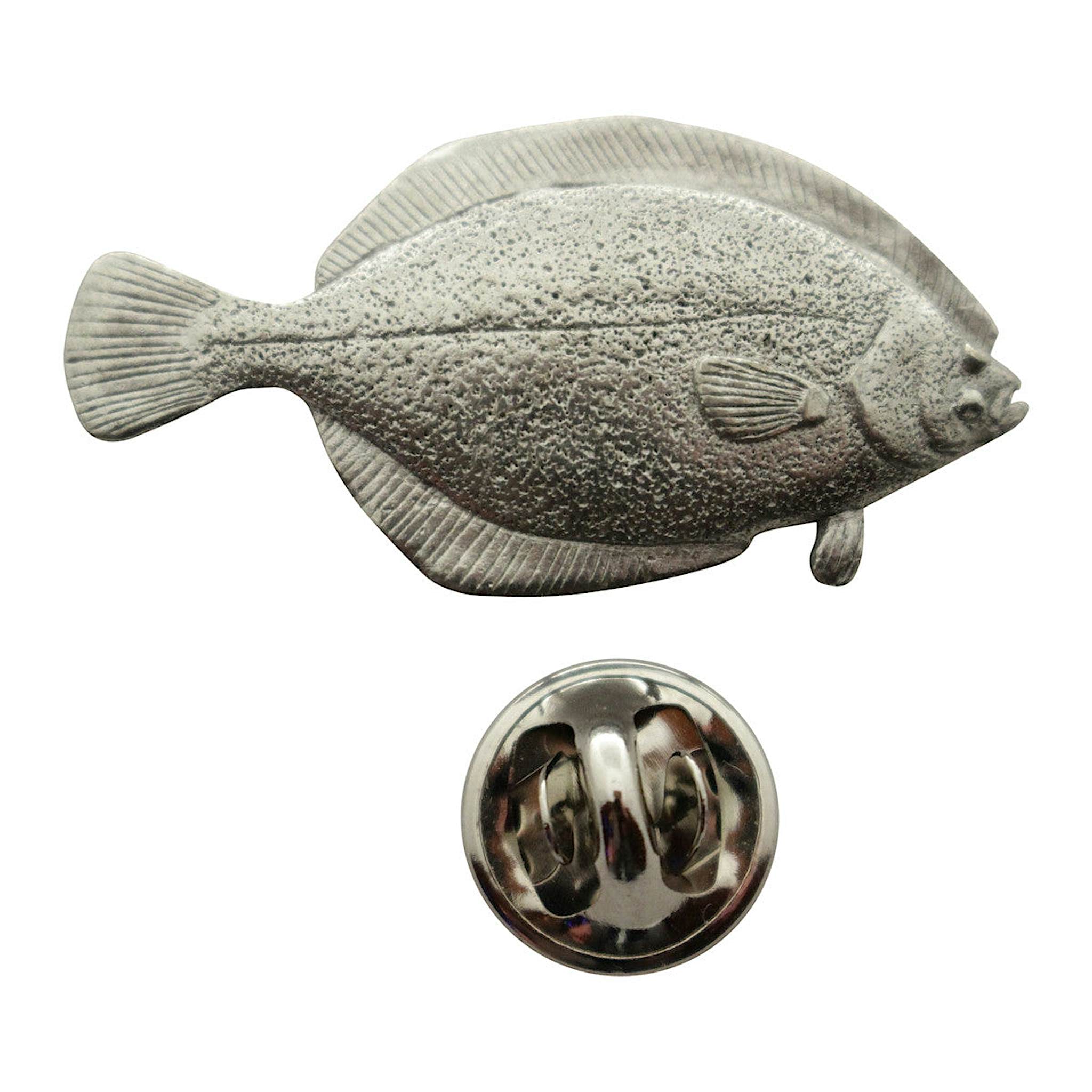Flounder Pin ~ Antiqued Pewter ~ Lapel Pin ~ Sarah's Treats & Treasures