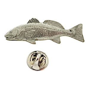 Red Fish Pin ~ Antiqued Pewter ~ Lapel Pin ~ Sarah's Treats & Treasures