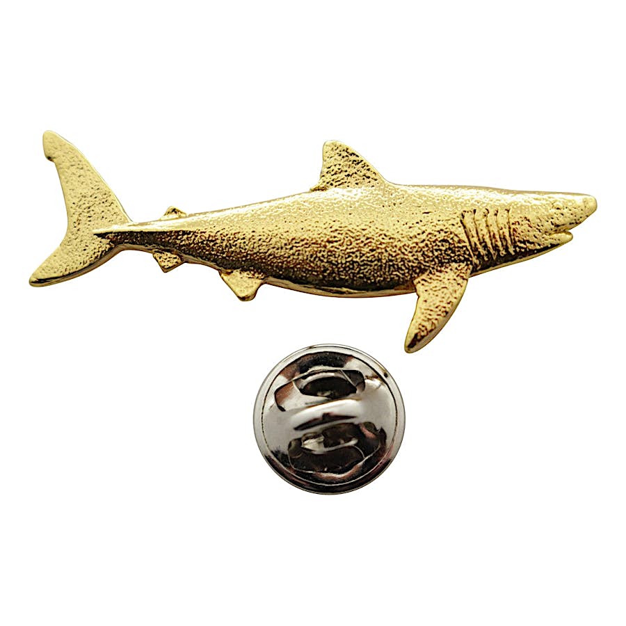 Great White Shark Pin ~ 24K Gold ~ Lapel Pin ~ 24K Gold Lapel Pin ~ Sarah's Treats & Treasures