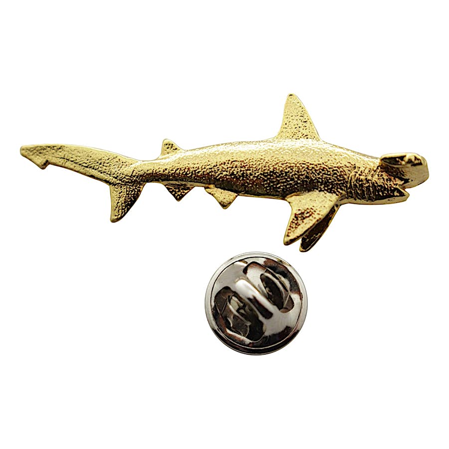 Hammerhead Shark Pin ~ 24K Gold ~ Lapel Pin ~ 24K Gold Lapel Pin ~ Sarah's Treats & Treasures
