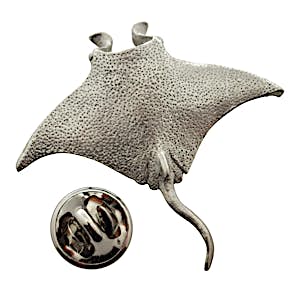 Manta Ray Pin ~ Antiqued Pewter ~ Lapel Pin ~ Sarah's Treats & Treasures