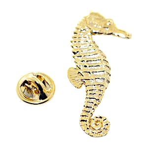 Sea Horse Pin ~ 24K Gold ~ Lapel Pin ~ 24K Gold Lapel Pin ~ Sarah's Treats & Treasures