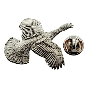Flying Turkey Pin ~ Antiqued Pewter ~ Lapel Pin ~ Sarah's Treats & Treasures