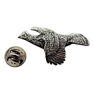 Ruffed Grouse Flying Pin ~ Antiqued Pewter ~ Lapel Pin ~ Sarah's Treats & Treasures