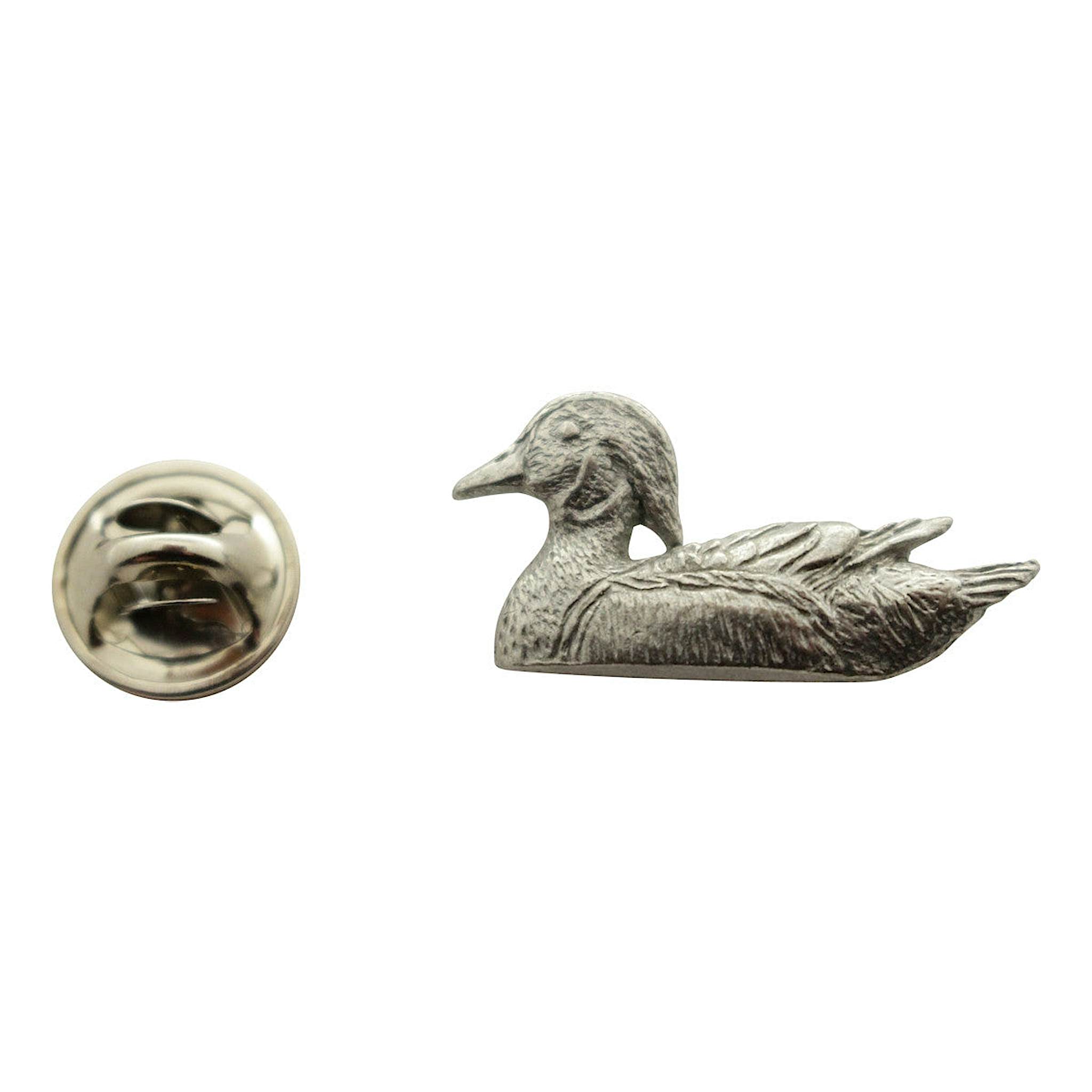 Wood Duck Pin ~ Antiqued Pewter ~ Lapel Pin ~ Sarah's Treats & Treasures