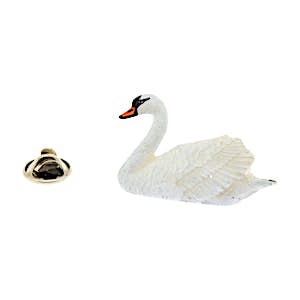 Swan White Pin ~ Hand Painted ~ Lapel Pin ~ Hand Painted Lapel Pin ~ Sarah's Treats & Treasures