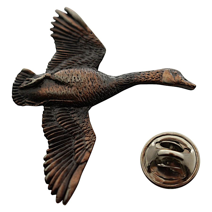 Canada Goose Flying Pin ~ Antiqued Copper ~ Lapel Pin ~ Sarah's Treats & Treasures