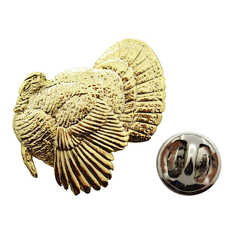 Strutting Turkey Pin ~ 24K Gold ~ Lapel Pin ~ 24K Gold Lapel Pin ~ Sarah's Treats & Treasures