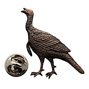 Alert Turkey Pin ~ Antiqued Copper ~ Lapel Pin ~ Sarah's Treats & Treasures