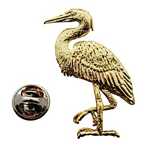Blue Heron Pin ~ 24K Gold ~ Lapel Pin ~ Sarah's Treats & Treasures