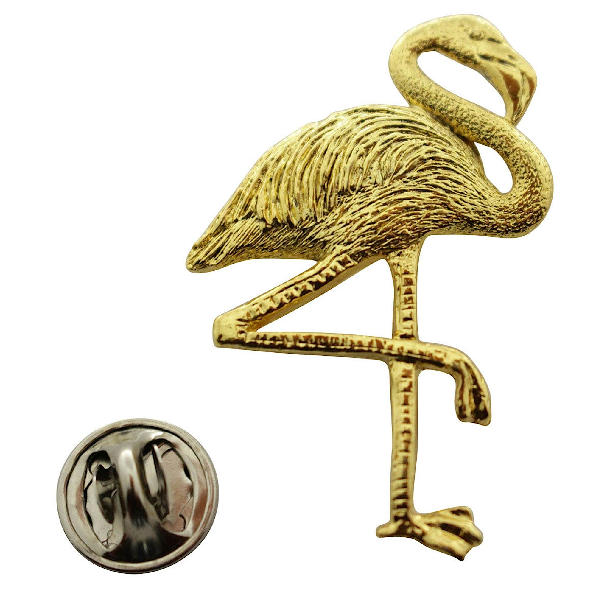 Flamingo Pin ~ 24K Gold ~ Lapel Pin ~ 24K Gold Lapel Pin ~ Sarah's Treats & Treasures