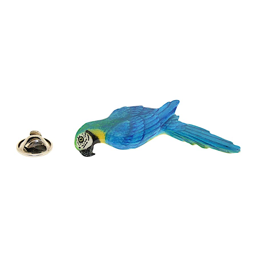 Parrot or Macaw Blue Pin ~ Hand Painted ~ Lapel Pin ~ Sarah's Treats & Treasures