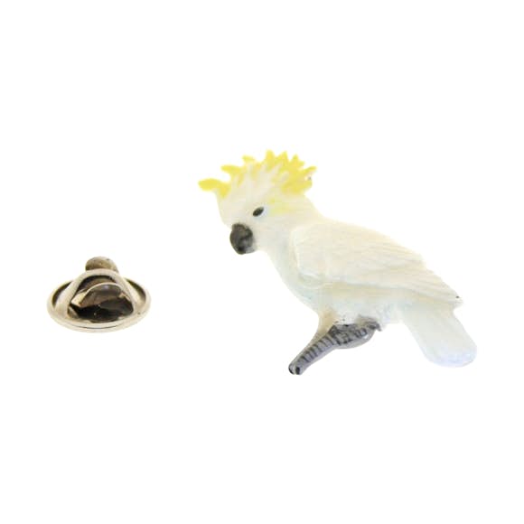 Cockatoo Yellow Pin ~ Hand Painted ~ Lapel Pin ~ Hand Painted Lapel Pin ~ Sarah's Treats & Treasures