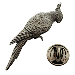 Cockatiel Pin ~ Antiqued Pewter ~ Lapel Pin ~ Antiqued Pewter Lapel Pin ~ Sarah's Treats & Treasures