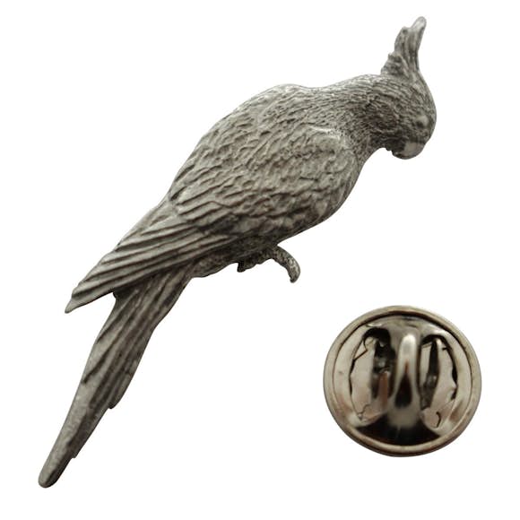 Cockatiel Pin ~ Antiqued Pewter ~ Lapel Pin ~ Antiqued Pewter Lapel Pin ~ Sarah's Treats & Treasures