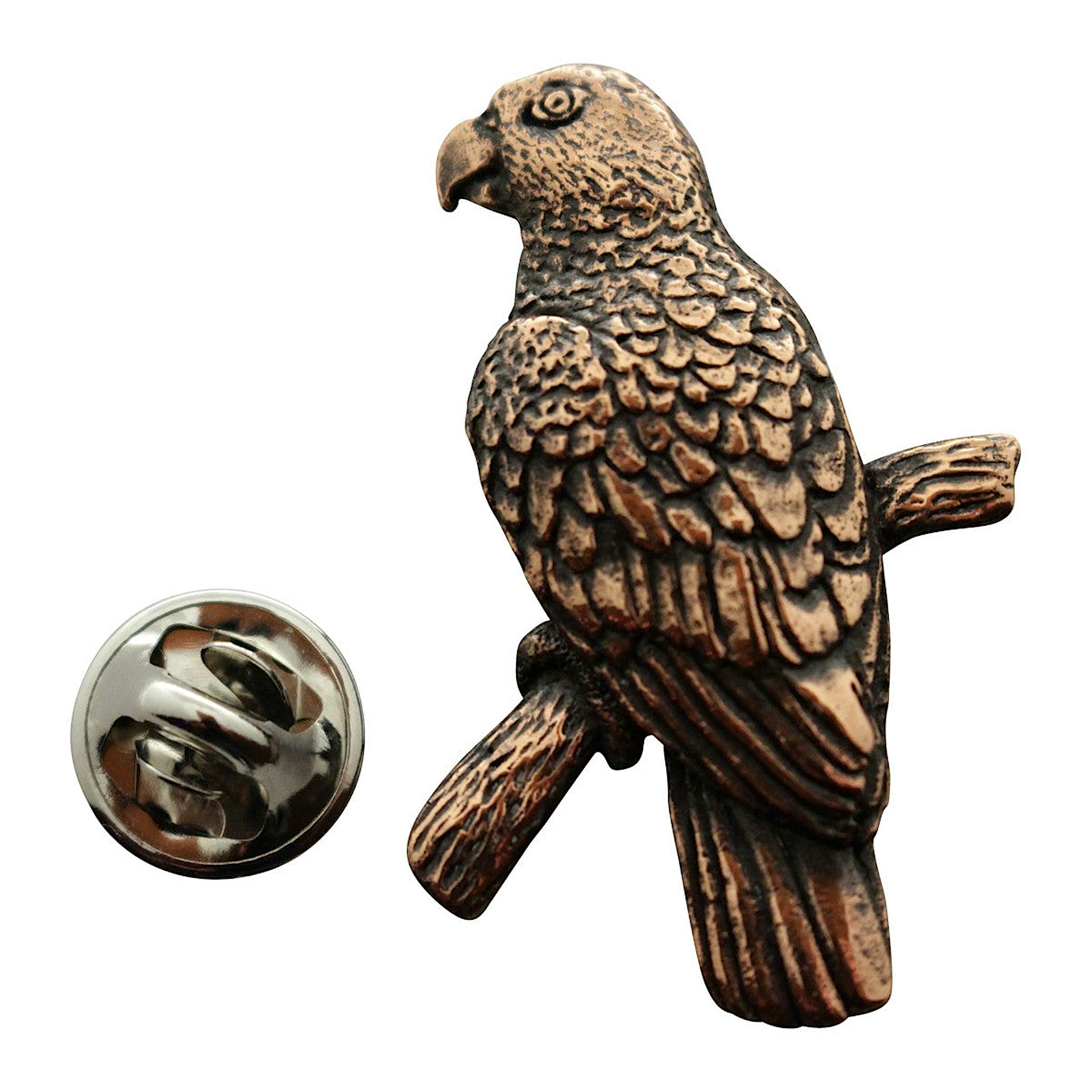 Parrot Pin ~ Antiqued Copper ~ Lapel Pin ~ Sarah's Treats & Treasures