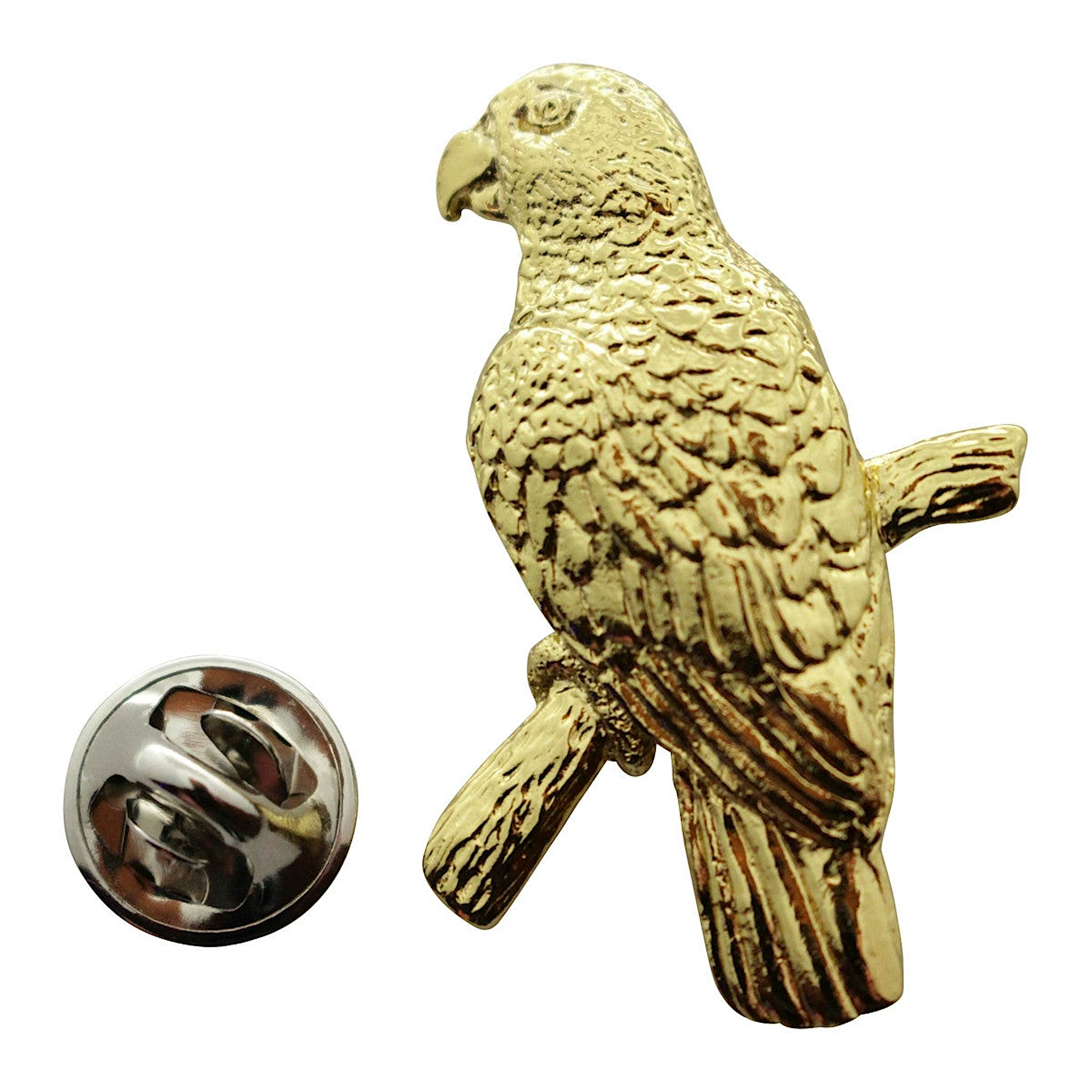 Amazon Parrot Pin ~ 24K Gold ~ Lapel Pin ~ 24K Gold Lapel Pin ~ Sarah's Treats & Treasures