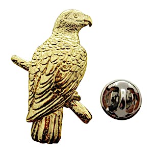 African Grey Parrot Pin ~ 24K Gold ~ Lapel Pin ~ Sarah's Treats & Treasures