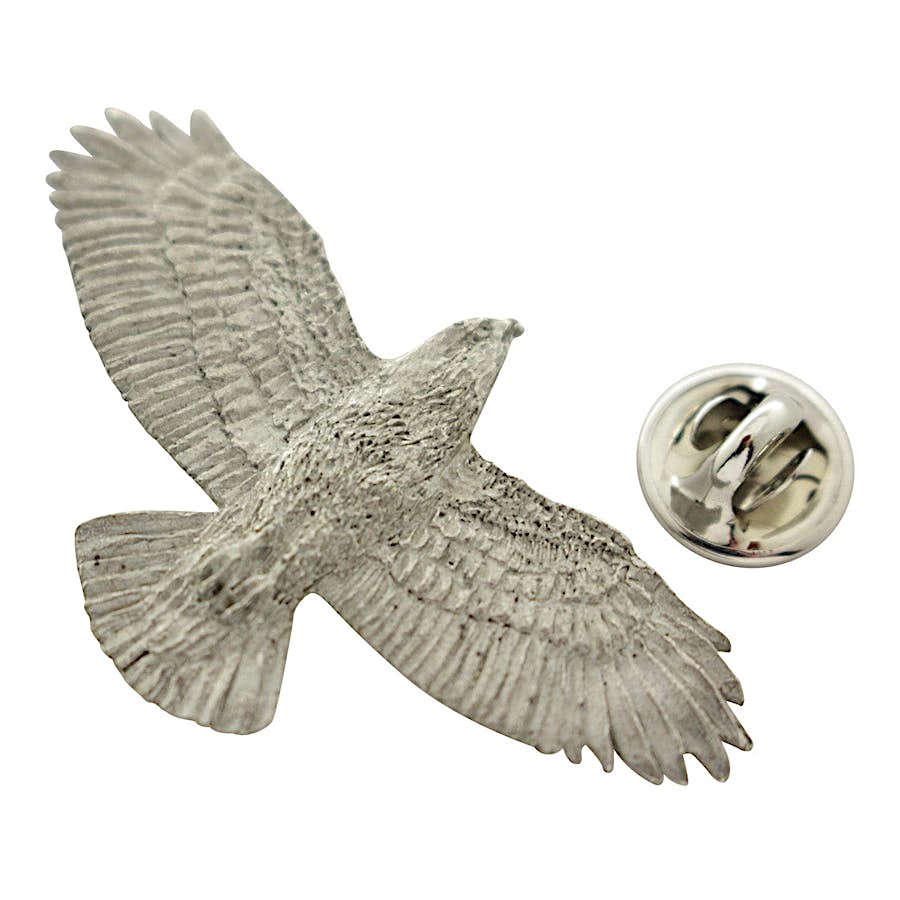 Hawk Flying Pin ~ Antiqued Pewter ~ Lapel Pin ~ Sarah's Treats & Treasures