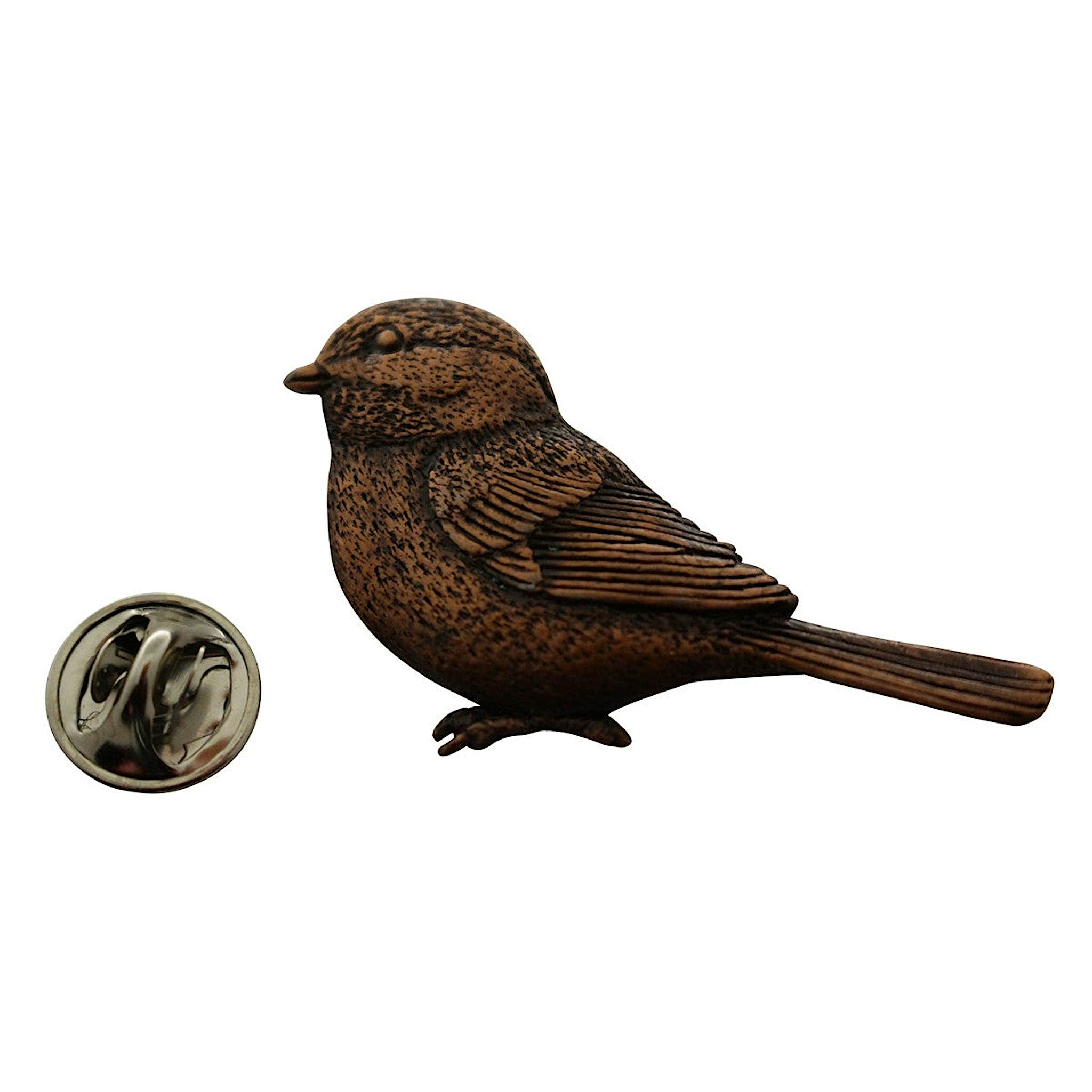 Chickadee Pin ~ Antiqued Copper ~ Lapel Pin ~ Sarah's Treats & Treasures