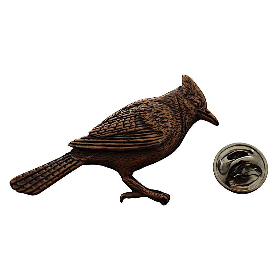 Blue Jay Pin ~ Antiqued Copper ~ Lapel Pin ~ Sarah's Treats & Treasures