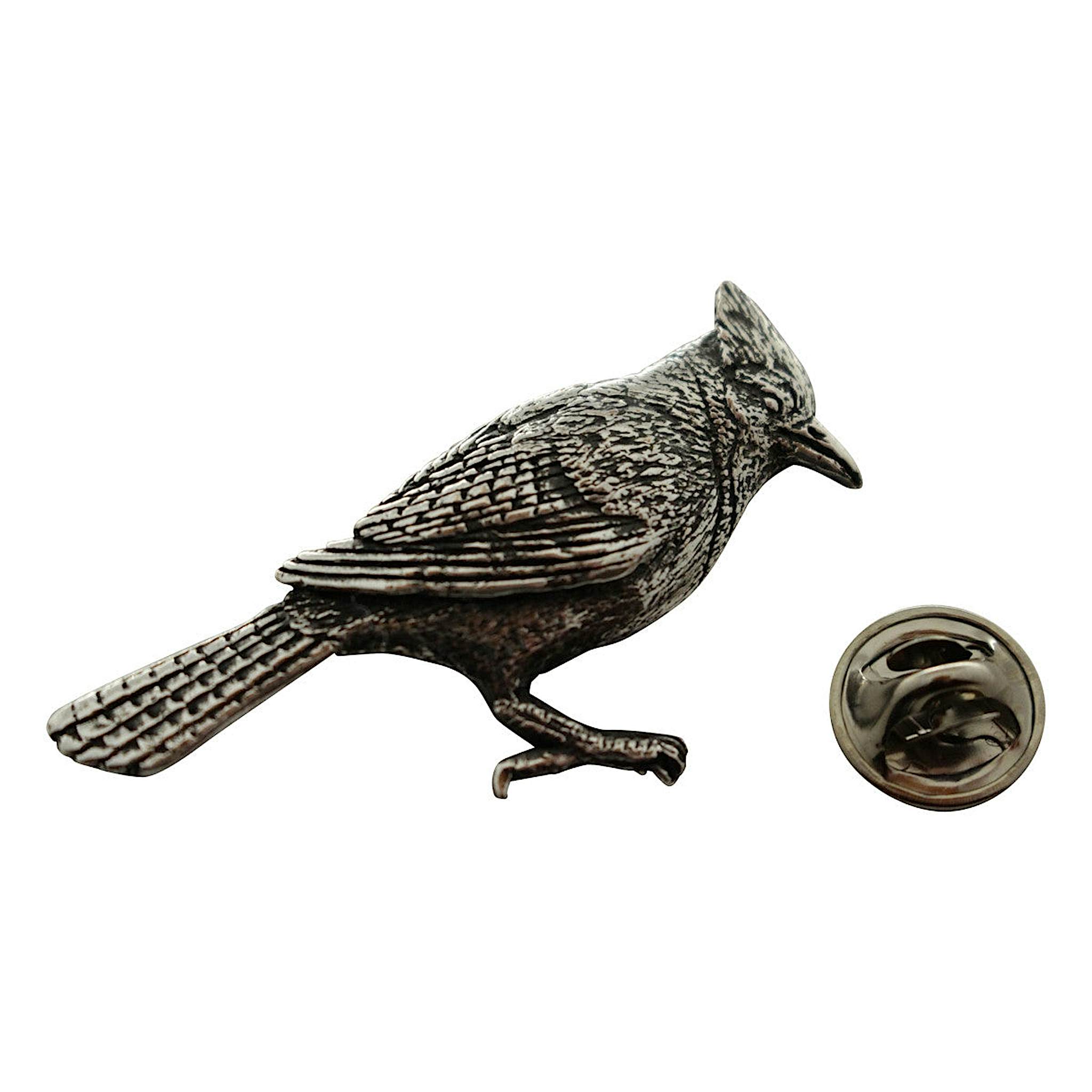 Blue Jay Pin ~ Antiqued Pewter ~ Lapel Pin ~ Sarah's Treats & Treasures