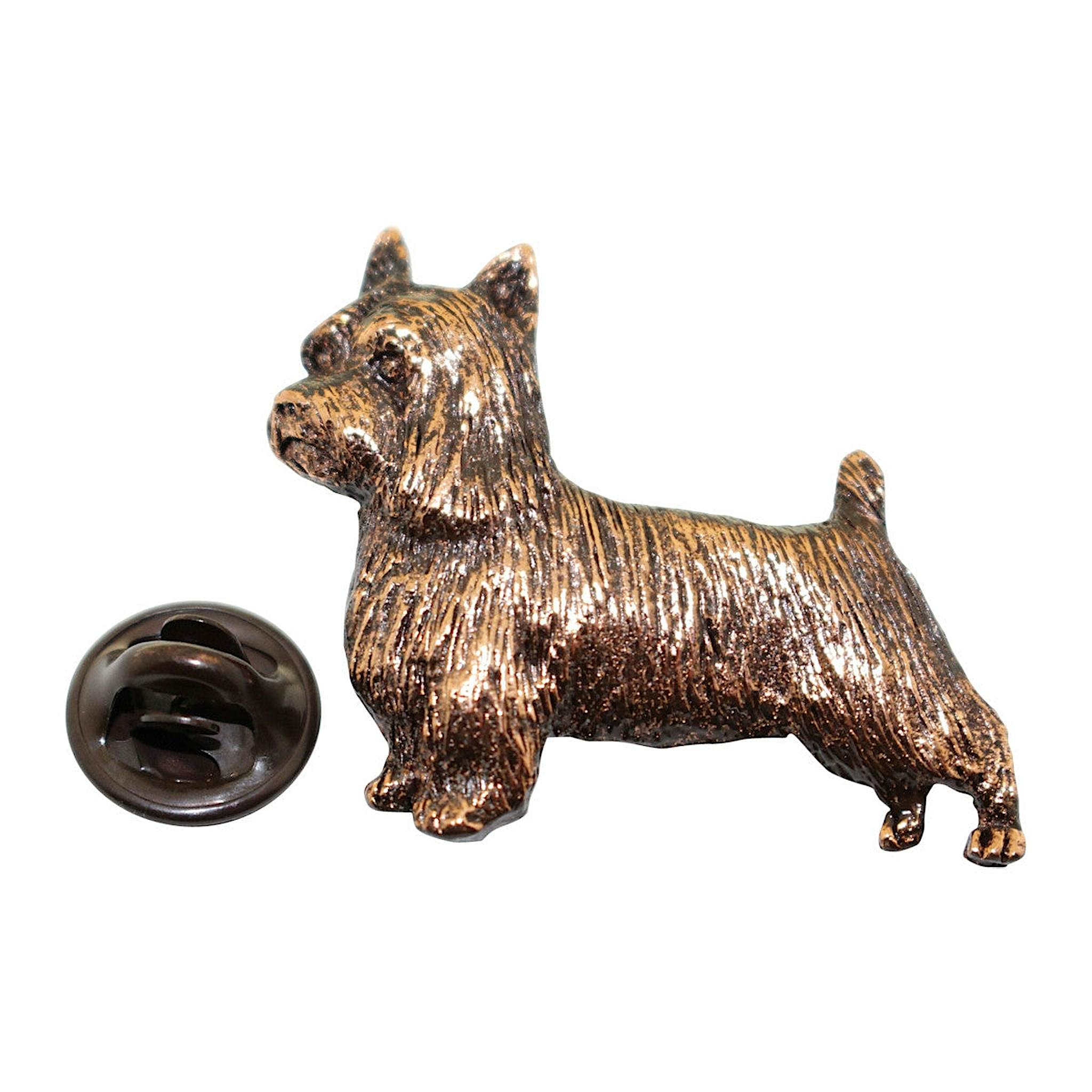 Silky Terrier Pin ~ Antiqued Copper ~ Lapel Pin ~ Sarah's Treats & Treasures