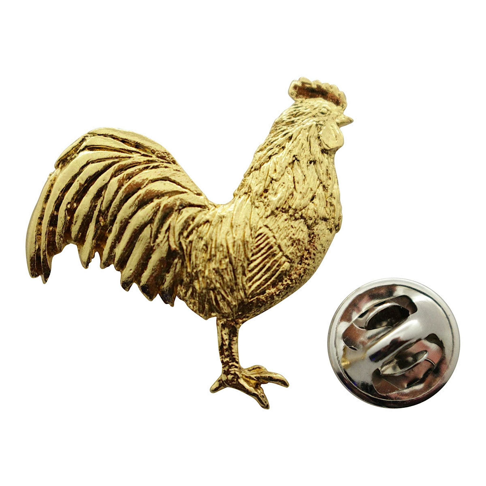 Rooster Pin ~ 24K Gold ~ Lapel Pin ~ 24K Gold Lapel Pin ~ Sarah's Treats & Treasures