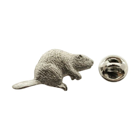 Beaver Pin ~ Antiqued Pewter ~ Lapel Pin ~ Sarah's Treats & Treasures