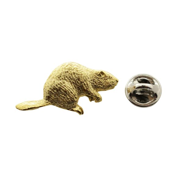 Beaver Pin ~ 24K Gold ~ Lapel Pin ~ Sarah's Treats & Treasures