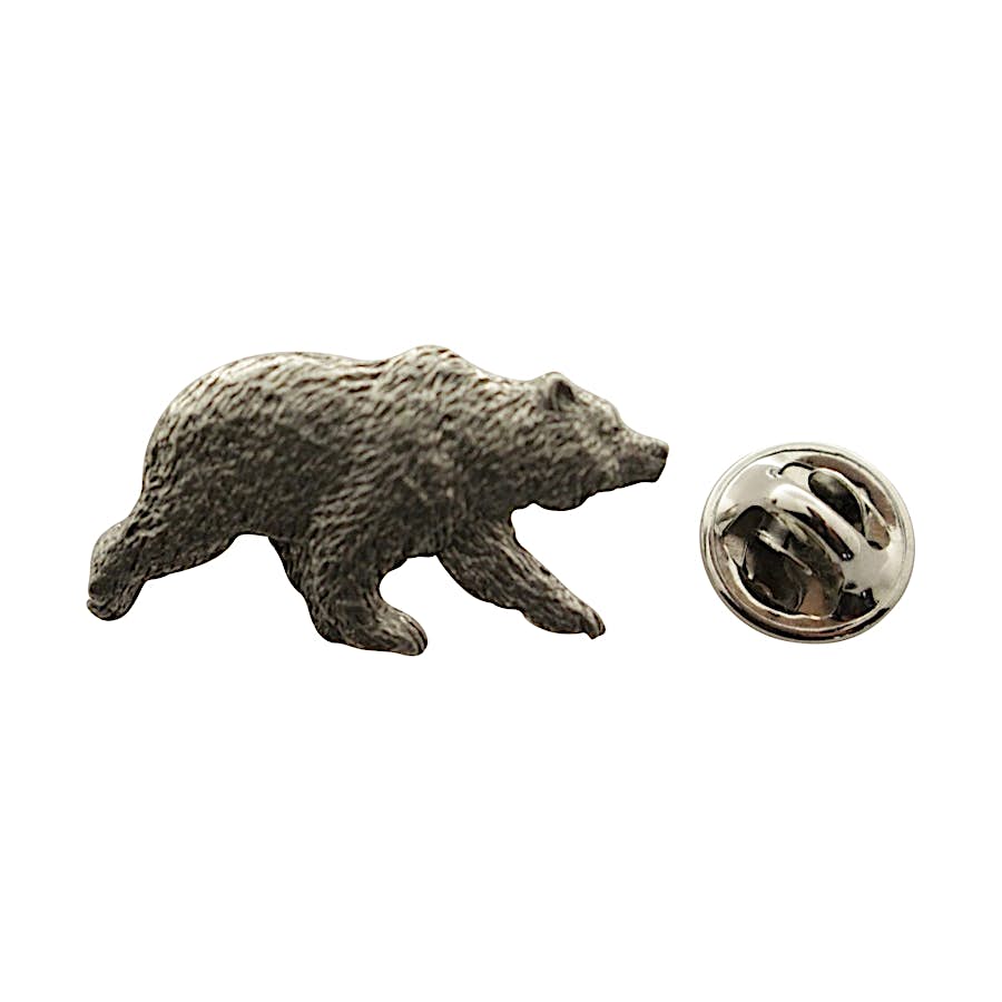 Grizzly Bear Pin ~ Antiqued Pewter ~ Lapel Pin ~ Sarah's Treats & Treasures
