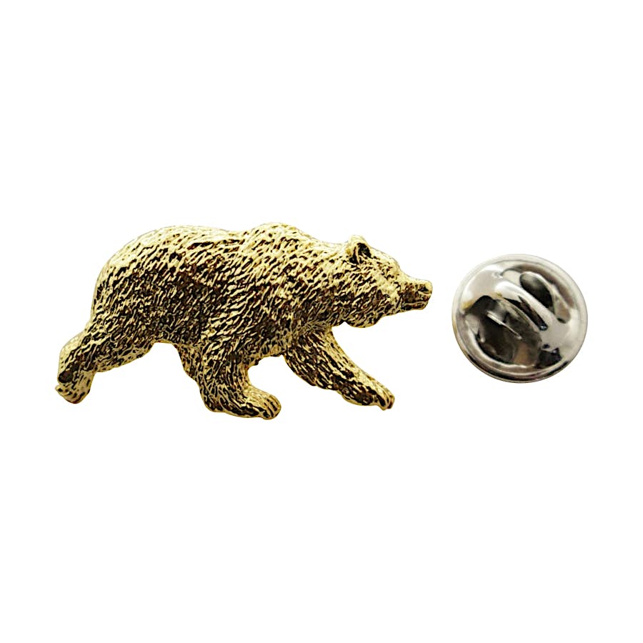 Grizzly Bear Pin ~ 24K Gold ~ Lapel Pin ~ Sarah's Treats & Treasures