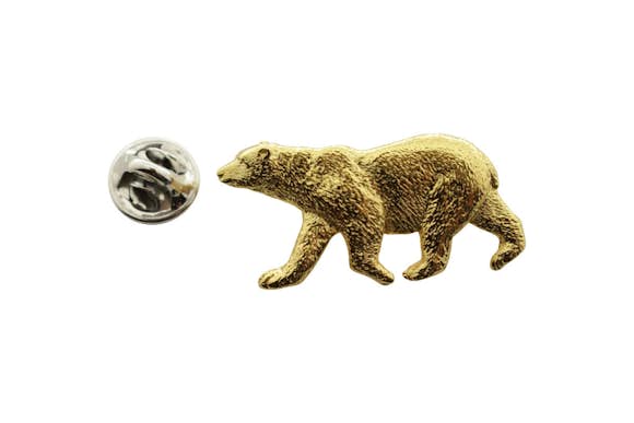 Polar Bear Pin ~ 24K Gold ~ Lapel Pin ~ 24K Gold Lapel Pin ~ Sarah's Treats & Treasures