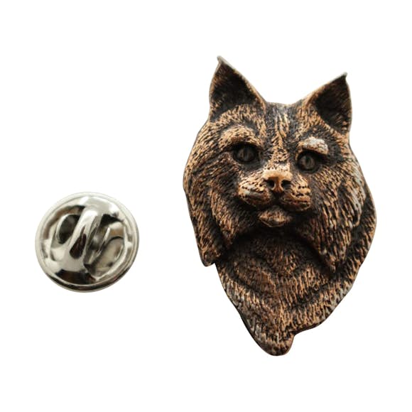 Bobcat Head Pin ~ Antiqued Copper ~ Lapel Pin ~ Sarah's Treats & Treasures